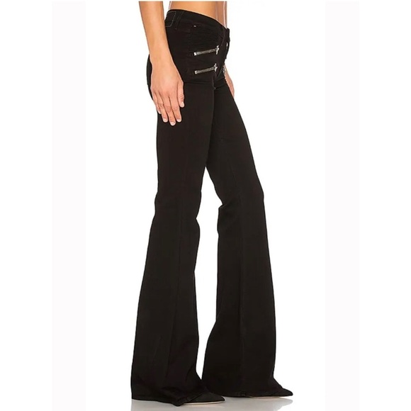 REVOLVE Lovers + Friends Bailey Flare Moto Jean in Black - Picture 4 of 8